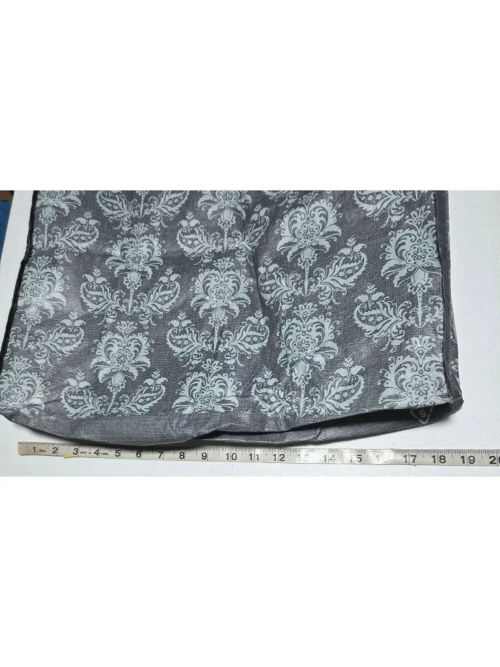 HomeGoods Gray Damask Reusable Shopping Tote Bag Handles Eco Friendly Recycle